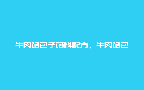 牛肉馅包子馅料配方，牛肉馅包子馅料配方窍门