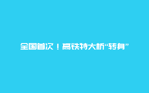 全国首次！高铁特大桥“转身”，还是两座一起……