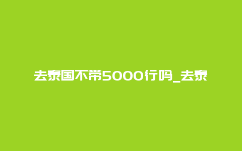 去泰国不带5000行吗_去泰国必买的十大购物清单