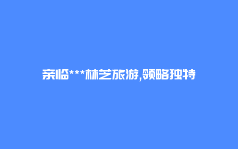 亲临***林芝旅游,领略独特文化与壮丽风光的魅力