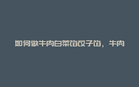 如何做牛肉白菜馅饺子馅，牛肉白菜馅的饺子怎么做