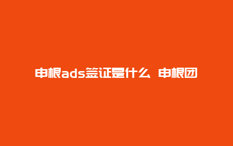 申根ads签证是什么 申根团签含金量？