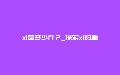 xl是多少斤？_探索xl的重量和含义