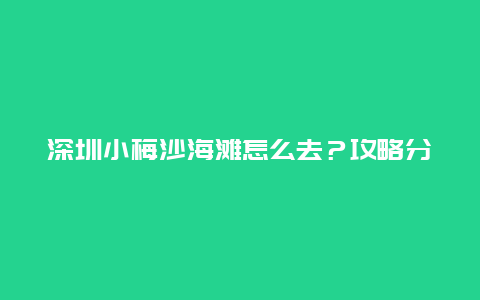 深圳小梅沙海滩怎么去？攻略分享