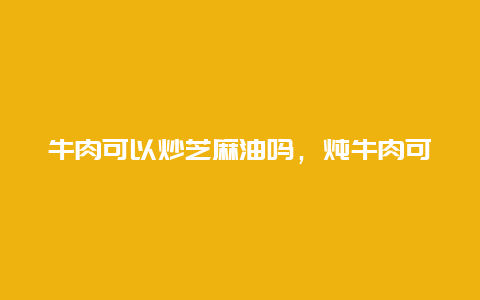 牛肉可以炒芝麻油吗，炖牛肉可以放芝麻油吗