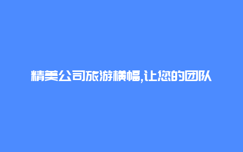 精美公司旅游横幅,让您的团队旅行更加亮眼