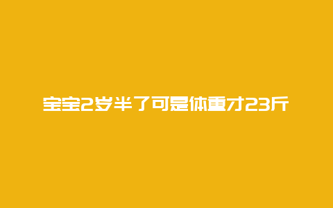 宝宝2岁半了可是体重才23斤太瘦了请问要怎么办啊？