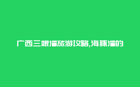 广西三娘湾旅游攻略,海豚湾的美丽风光等你探索