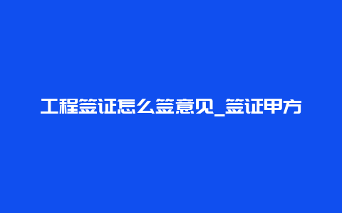 工程签证怎么签意见_签证甲方签字规范用语？