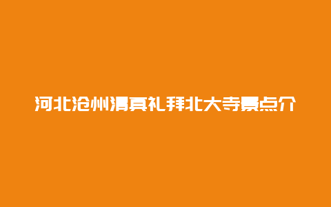 河北沧州清真礼拜北大寺景点介绍