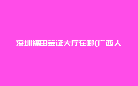 深圳福田签证大厅在哪(广西人在深圳如何网上办理港澳通行证签注？