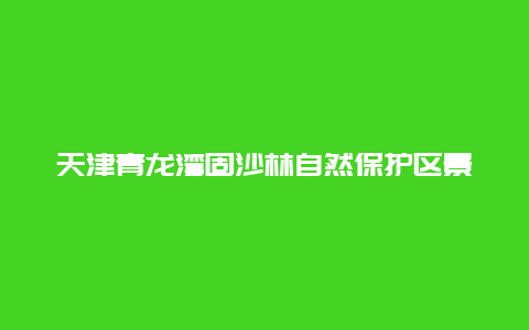 天津青龙湾固沙林自然保护区景点介绍