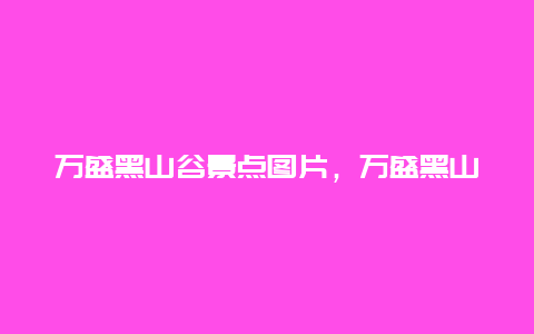 万盛黑山谷景点图片，万盛黑山谷主要景点