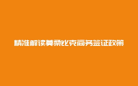 精准解读莫桑比克商务签证政策,掌握商务签证的最新资讯和相关规定