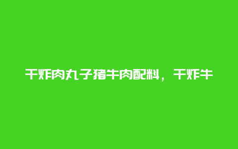 干炸肉丸子猪牛肉配料，干炸牛肉丸子怎么做好吃鲜嫩