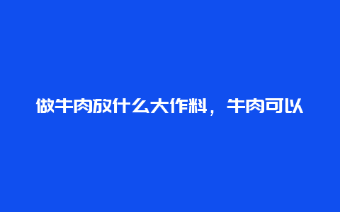 做牛肉放什么大作料，牛肉可以放什么大料