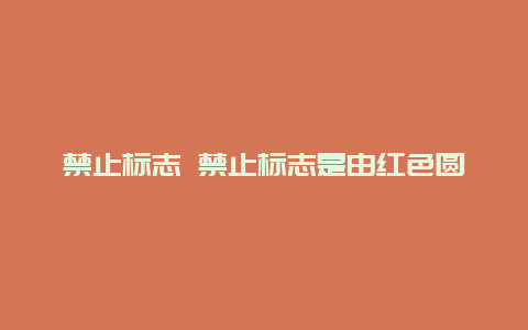 禁止标志 禁止标志是由红色圆圈,红色斜杠,黑图案组成