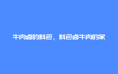 牛肉卤的料包，料包卤牛肉的家常做法大全