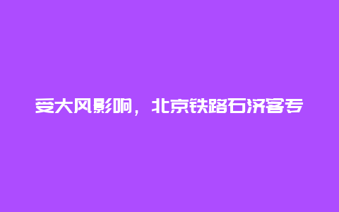 受大风影响，北京铁路石济客专、京沪高铁旅客列车出现晚点