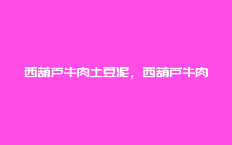 西葫芦牛肉土豆泥，西葫芦牛肉土豆泥怎么做