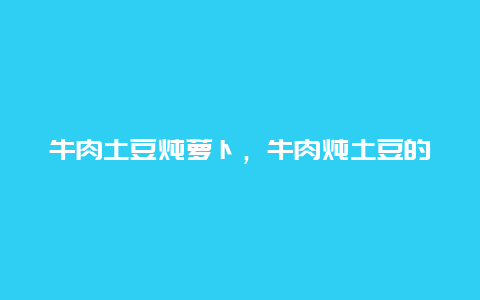 牛肉土豆炖萝卜，牛肉炖土豆的做法牛肉炖萝卜