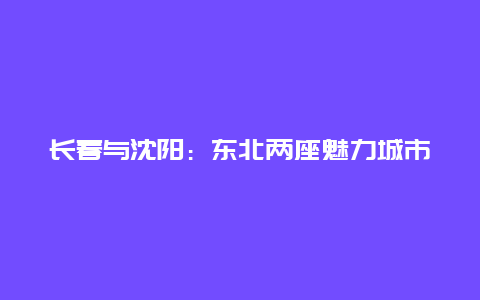 长春与沈阳：东北两座魅力城市的历史与未来