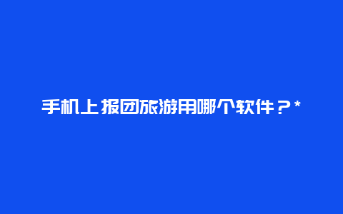 手机上报团旅游用哪个软件？***和去哪儿报团哪个好？