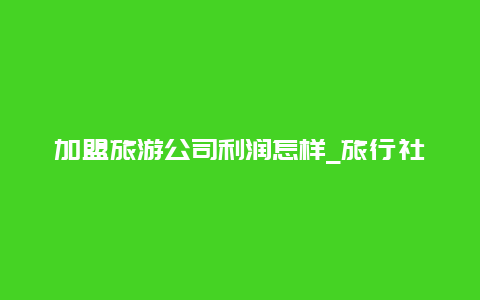 加盟旅游公司利润怎样_旅行社加盟赚钱吗？