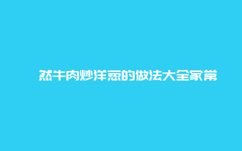 孜然牛肉炒洋葱的做法大全家常做法大全集，洋葱炒牛肉孜然味