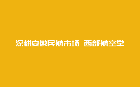 深耕安徽民航市场 西部航空举办夏航季航班航线暨航旅产品推介活动