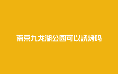 南京九龙湖公园可以烧烤吗