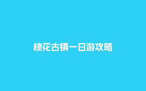 棣花古镇一日游攻略