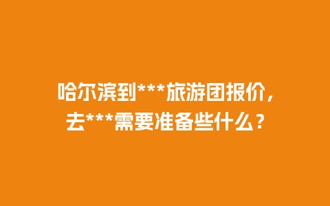 哈尔滨到***旅游团报价，去***需要准备些什么？