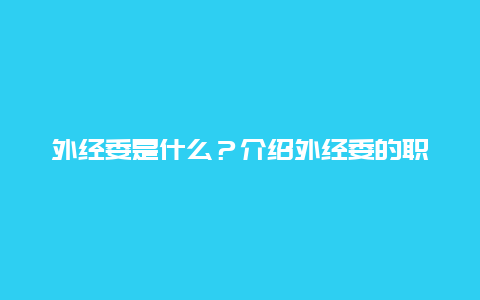 外经委是什么？介绍外经委的职责和作用