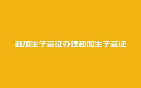 赴加生子签证办理赴加生子签证办理流程