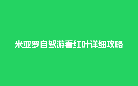 米亚罗自驾游看红叶详细攻略