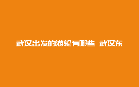 武汉出发的游轮有哪些 武汉东湖号游轮票价？