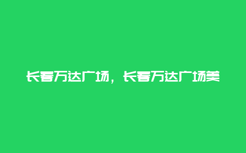 长春万达广场，长春万达广场美食