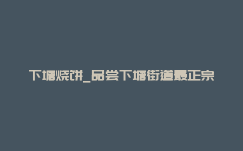 下塘烧饼_品尝下塘街道最正宗的烧饼