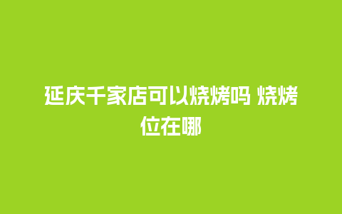 延庆千家店可以烧烤吗 烧烤位在哪