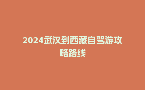 2024武汉到西藏自驾游攻略路线