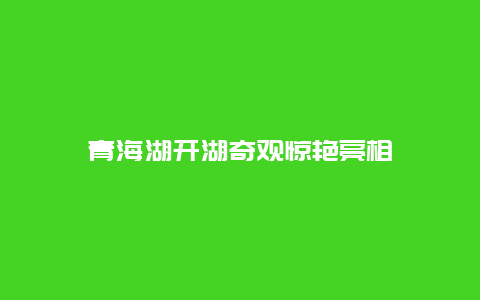 青海湖开湖奇观惊艳亮相