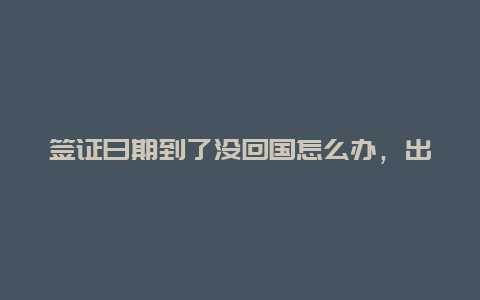 签证日期到了没回国怎么办，出国没有按时回国怎么处理？