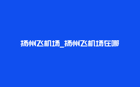 扬州飞机场_扬州飞机场在哪