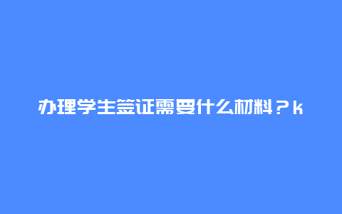 办理学生签证需要什么材料？kezek哈国签证预约流程？