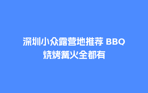 深圳小众露营地推荐 BBQ烧烤篝火全都有