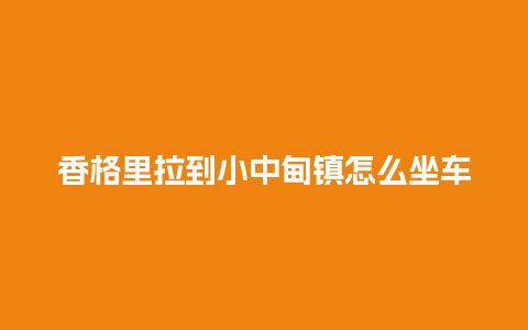 香格里拉到小中甸镇怎么坐车