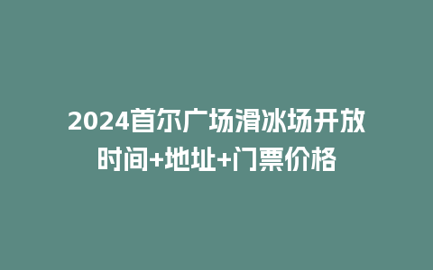 2024首尔广场滑冰场开放时间+地址+门票价格