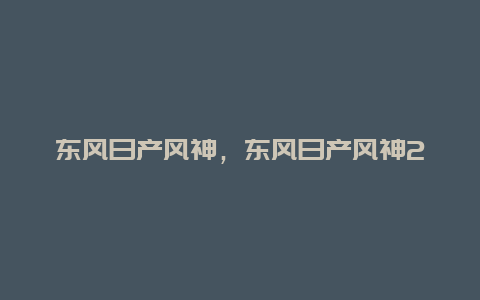 东风日产风神，东风日产风神2.0