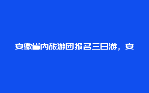 安徽省内旅游团报名三日游，安徽博物院不预约可以进不？